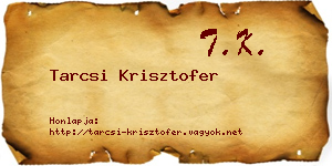 Tarcsi Krisztofer névjegykártya
