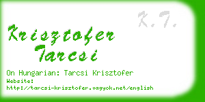 krisztofer tarcsi business card